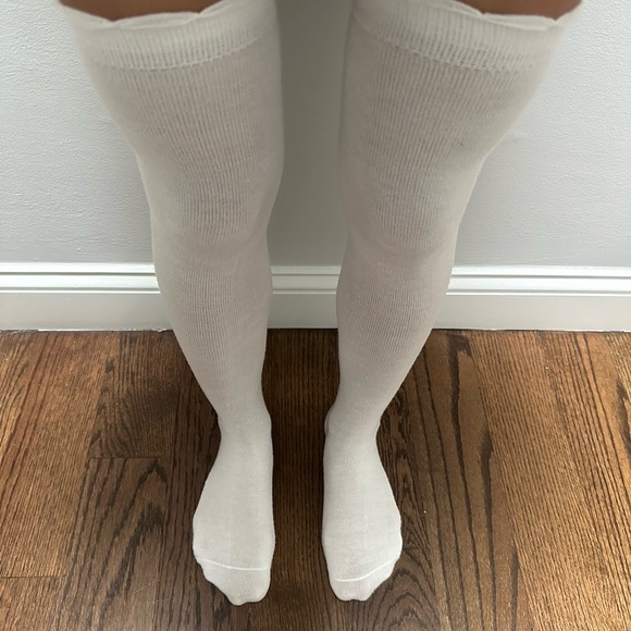White Over-the-Knee Socks - Picture 1 of 4